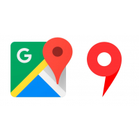 A pontuação de 5 pontos em mapas Yandex e Google
